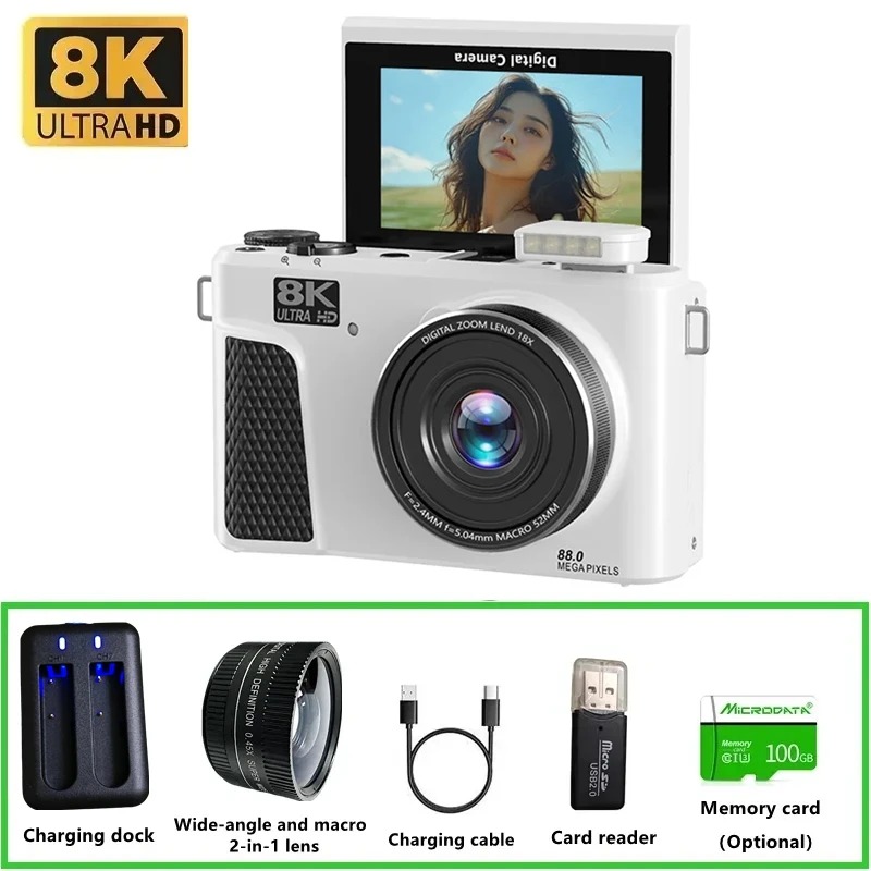 Digital Photo Frame Wifi - Kamera cyfrowa WD300 8K, kamera do