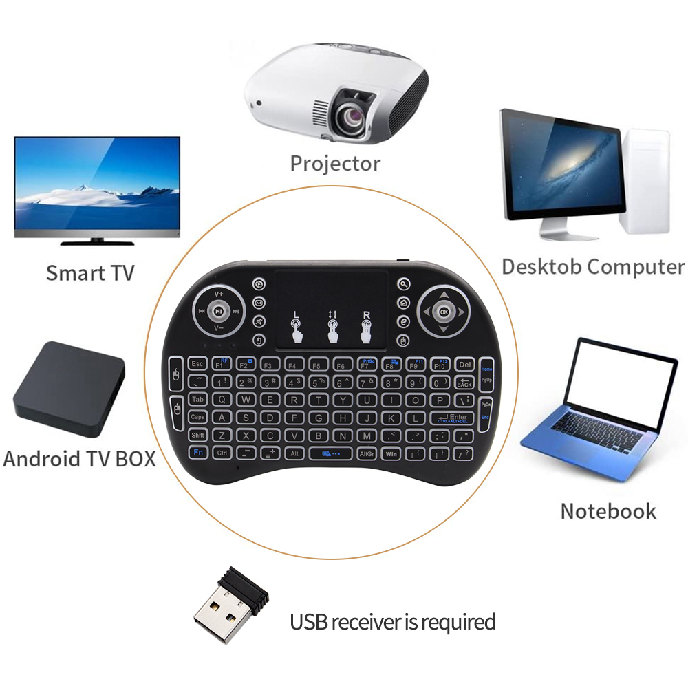 Podświetlany angielski rosyjsk – Wireless Keyboard Mini recenzja i cena