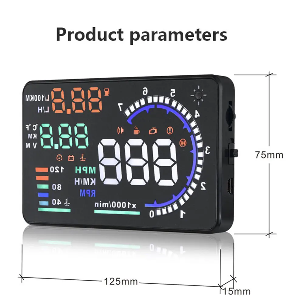 Wyświetlacz HUD A8 OBD, prędko – Electronics Gadgets For Car recenzja i cena